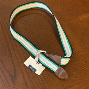 Janie and Jack Green and Pink Belt with Leather Accents